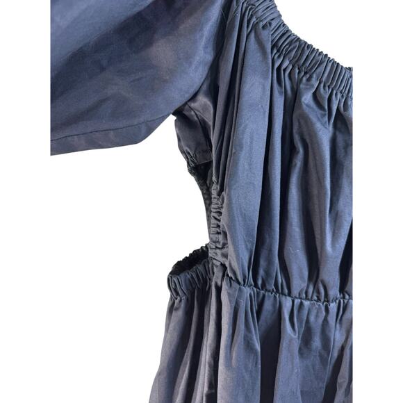 Dissh Ava Off Shoulder Midi Dress 12 Peek A Boo Romantic Boho Navy Euro Summer - Picture 12 of 12